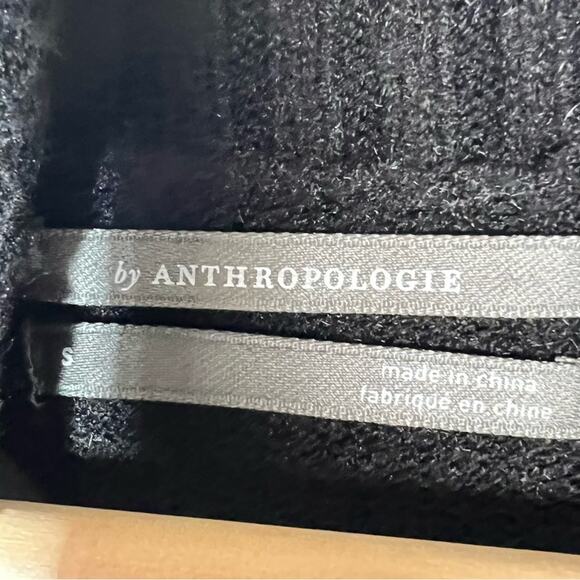 Anthropologie black mock neck sweater with button accents size small S B198 - Picture 2 of 4